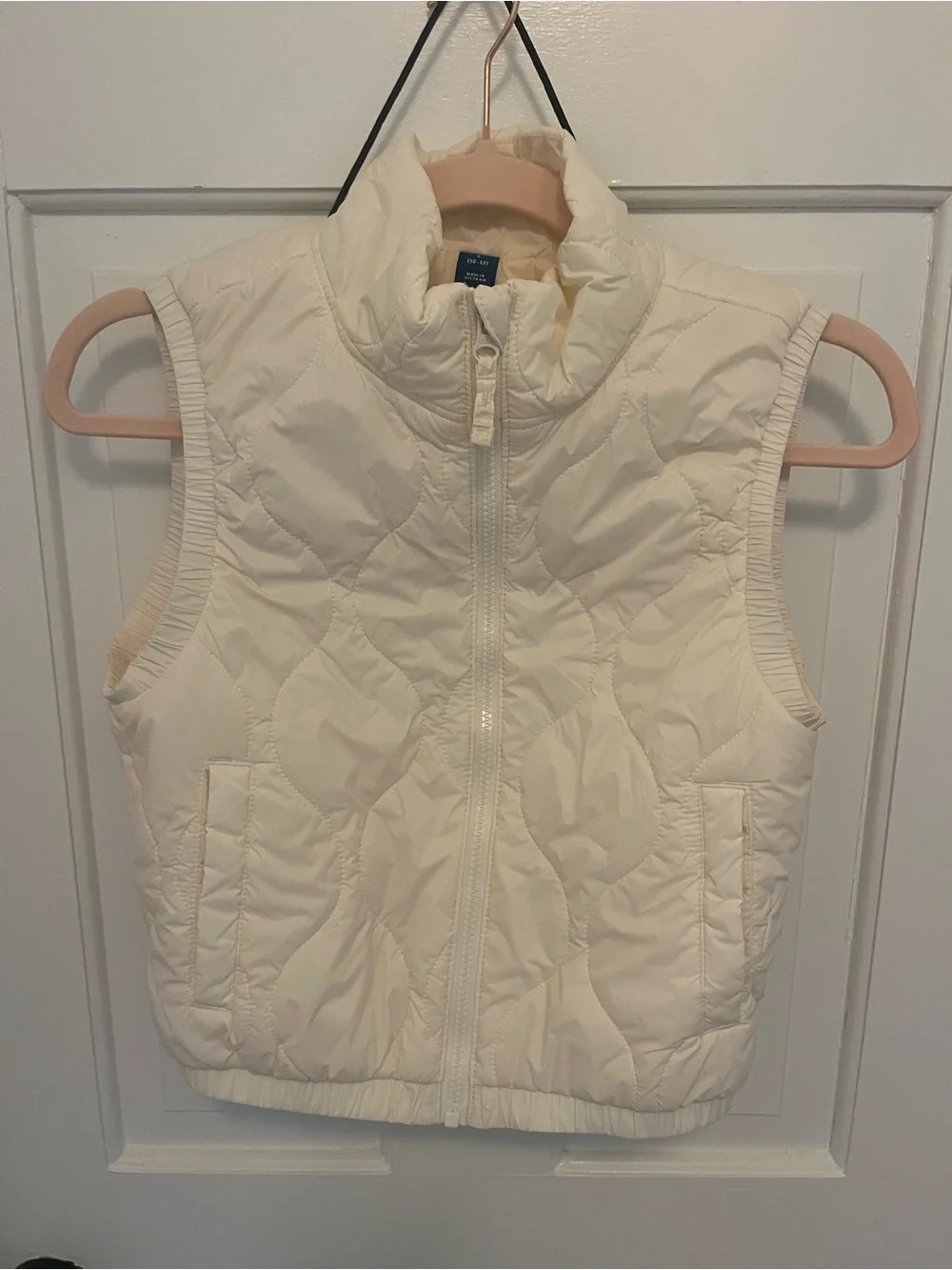 Cream Quilted Puffer Vest for Girls